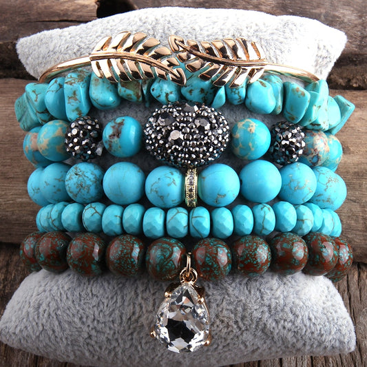Druzy Dreams in Turquoise 6-Piece Stack Bracelet Set