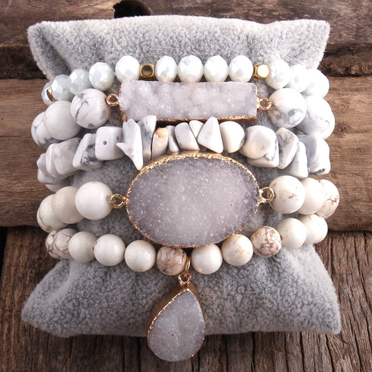 Enchanted Earthstone Bracelet 5-Piece Set in White