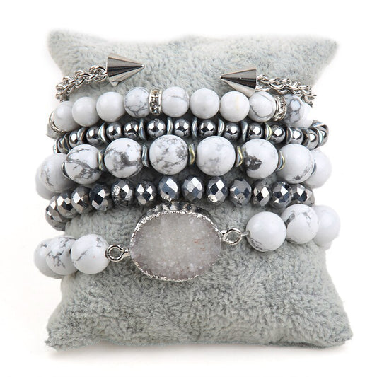 By The Sea in White 6-Piece Bracelet Stack