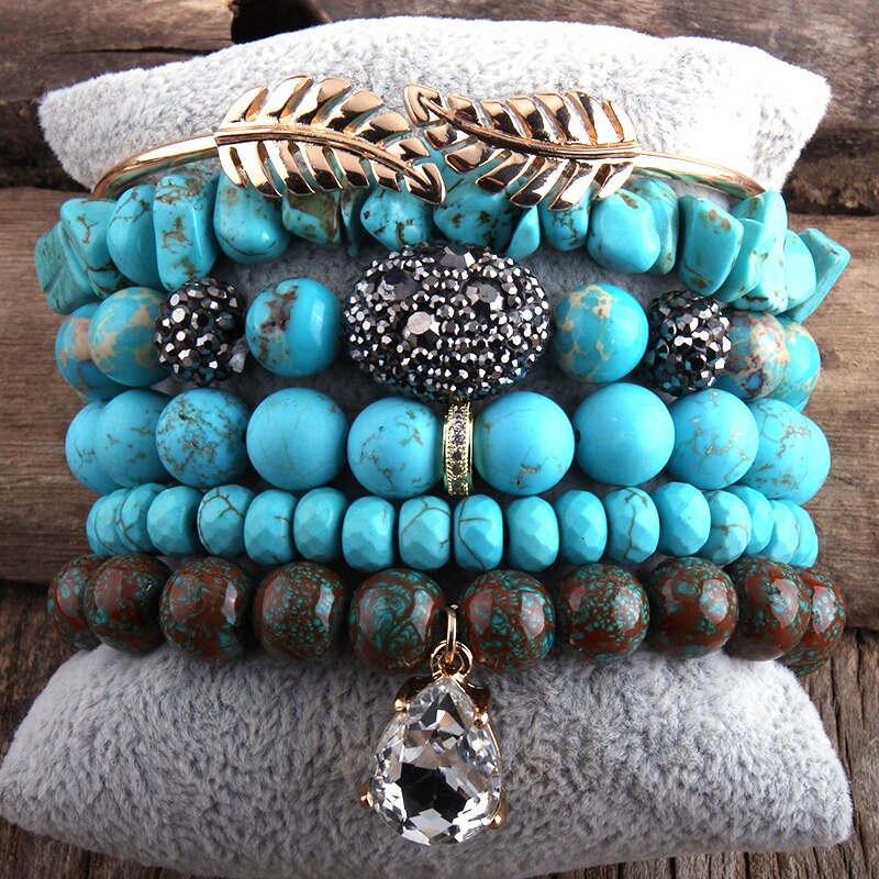 Druzy Dreams in Turquoise 6-Piece Stack Bracelet Set