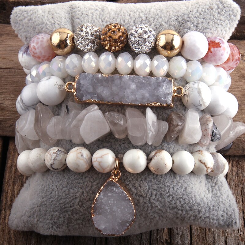 Starry Magic 5-Piece Bracelet Set in White