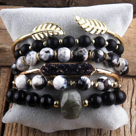 Eclipse Noir in Gray 6-Piece Bracelet Stack